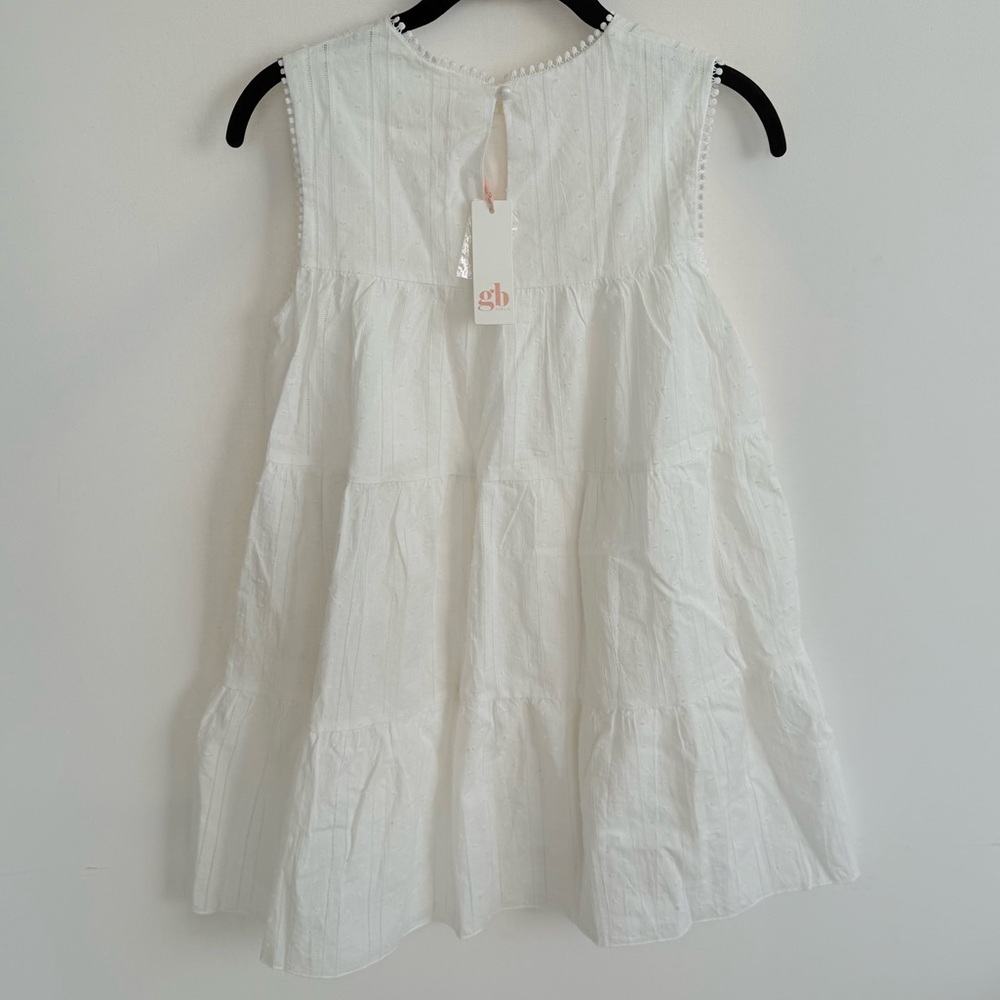 NWT Dillard’s GB Girls White Sleeveless Dress size large - Picture 2 of 6